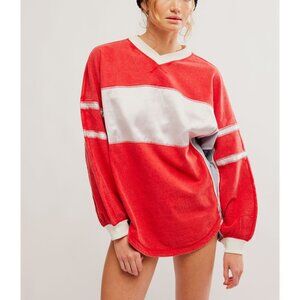 FP Movement by Free People Red and White Long Sleeve Tee